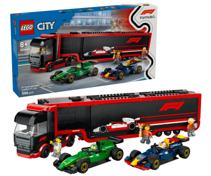 Klocki LEGO® LEGO City 60445 F1® Ciężarówka z bolidami RB20 i AMR24 F1®